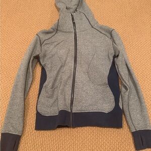 lululemon athletica Heather Gray and Dark Blue Hoodie